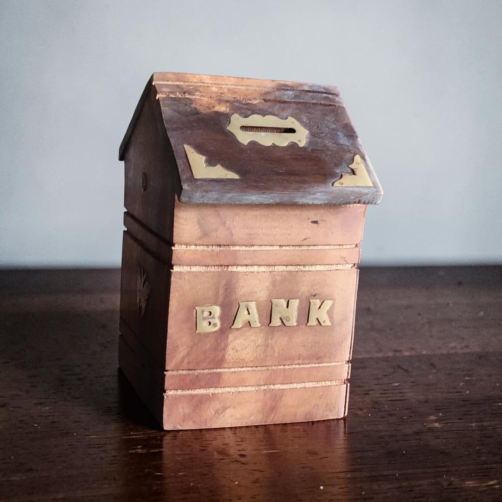 Handmade Wooden House Money Bank | Hut Shape Piggy Bank with Lid