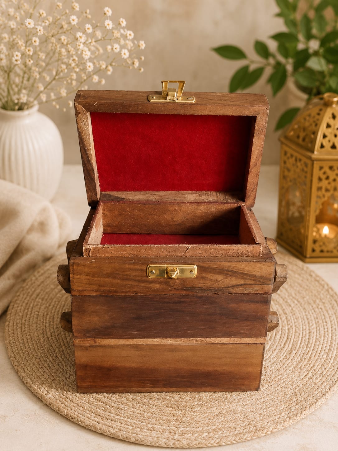 Heritage Wooden Keepsake Box with Velvet Lining