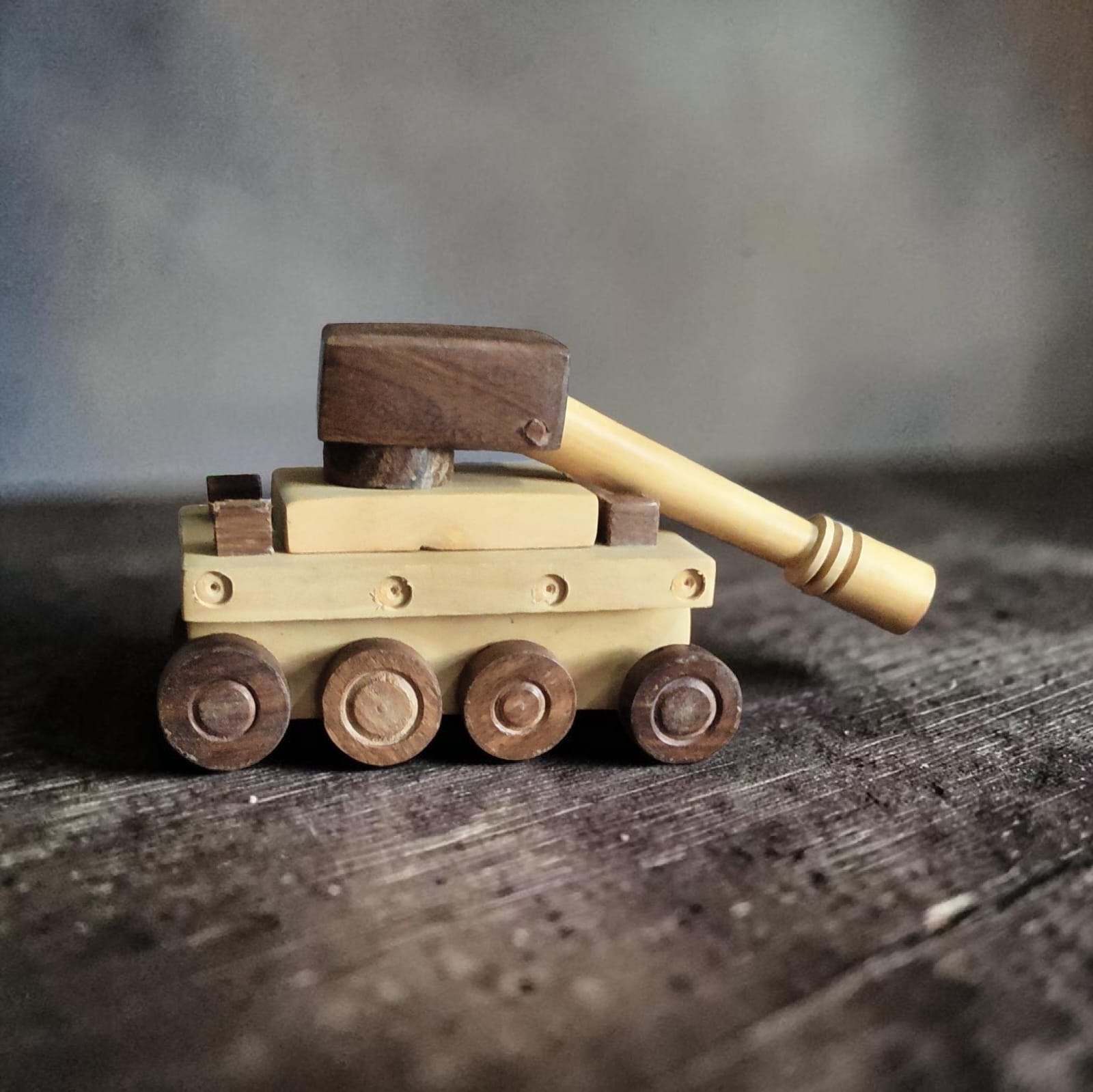 -  Handmade Wooden Toy Tank for Kids | Eco-Friendly Natural Wood Army Tank