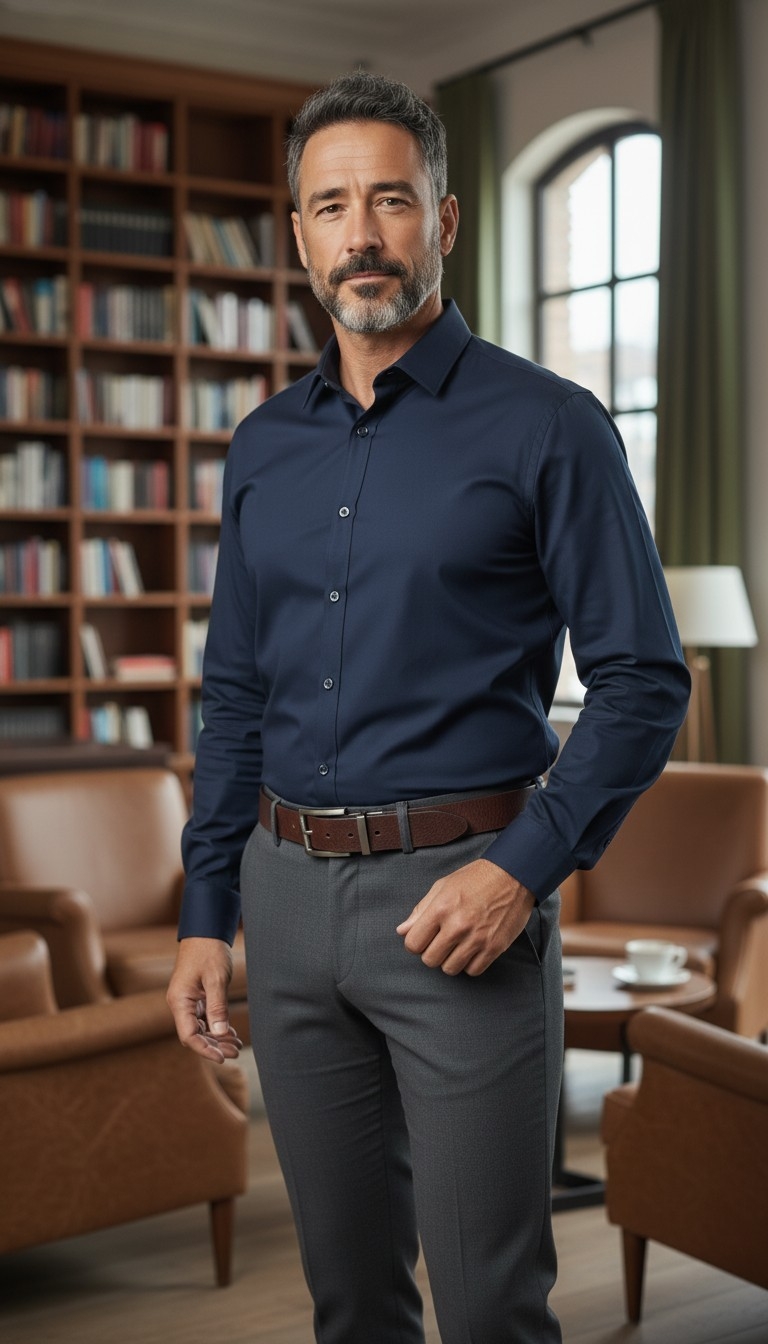 Classic Black Genuine Leather Belt - Reversible — image 2