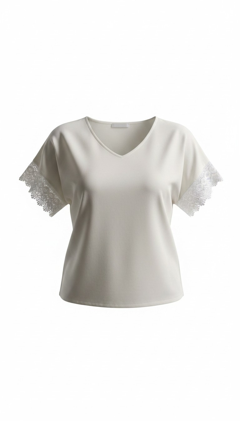 womens white v-neck top — image 2